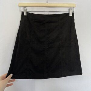 Alya Black Mini Skirt With Back Zipper Polyester/Spandex S